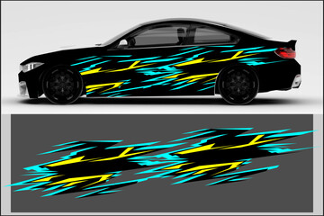 sport car decal wrap design vector