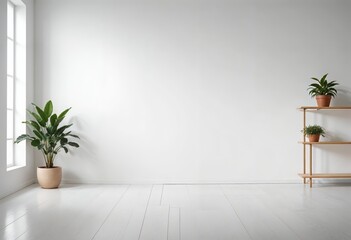 Bright and Minimalist Interior with Plants on Display for Modern Home Decoration Ideas