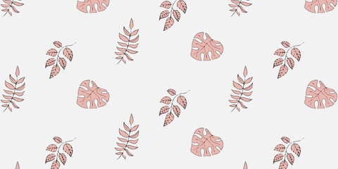 Creative conceptual images of abstract tree leaves, textures in a minimalistic style. Modern design templates for holidays, advertising, brand, bed linen. Ornament, seamless pattern, texture.