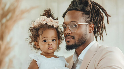 A man and a little girl are holding hands
