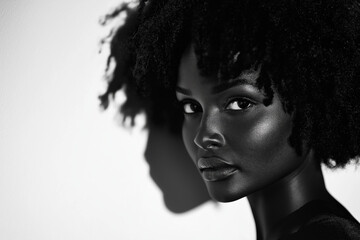 Black Woman Profile On A White Background