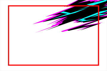 Vector car sticker design. Racing backgrounds for vinyl wrap, race cars, rally, adventure, livery and stickers. Vector graphics. Neon texture pattern.