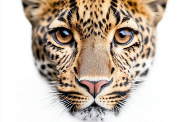 Naklejka premium Leopard On A White Background