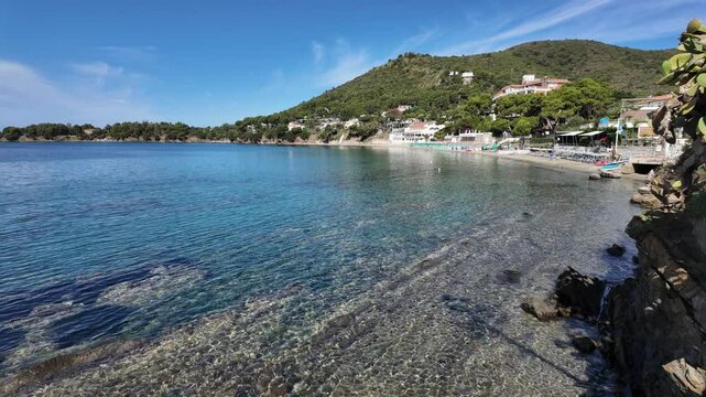 Beautiful mediterranean landscape at Ogliastro Marina, in the Cilento region. Province of Salerno, Campania, Italy.