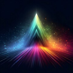 a background that glows spectrum of light dispersing concept of prism reflecting colour.