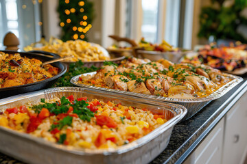 Obraz premium Mardi Gras Food Served On A Table