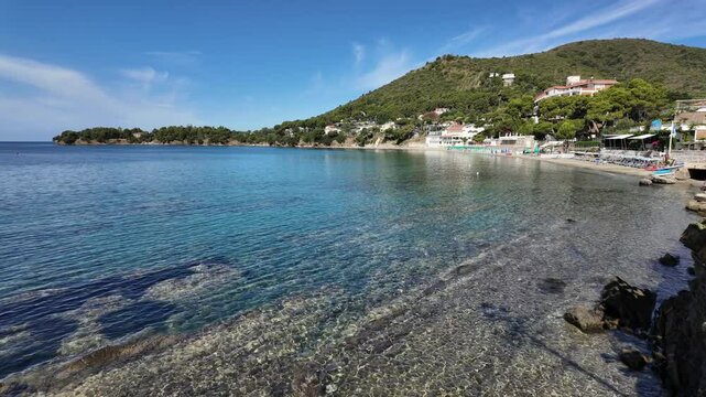 Beautiful mediterranean landscape at Ogliastro Marina, in the Cilento region. Province of Salerno, Campania, Italy.