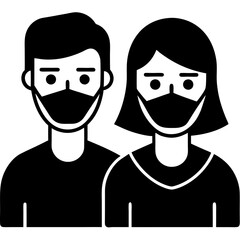 Vector Art of People Wearing Medical Masks