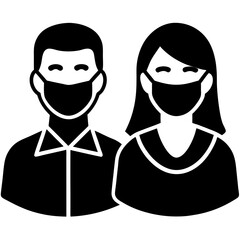 Vector Art of People Wearing Medical Masks