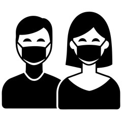 Vector Art of People Wearing Medical Masks