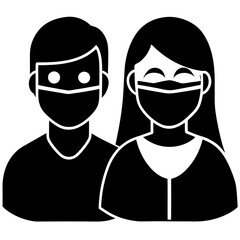 Vector Art of People Wearing Medical Masks