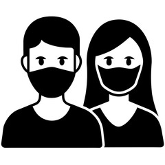 Vector Art of People Wearing Medical Masks