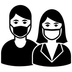 Vector Art of People Wearing Medical Masks