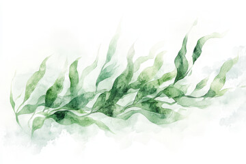 Obraz premium Watercolor painting representing a medicinal plant with large green leaves for natural alternative medicine
