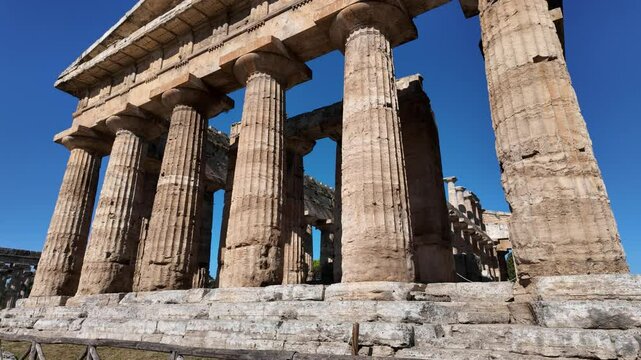 The majest archeological site of Paestum, in the Province of Salerno, Campania, Italy.