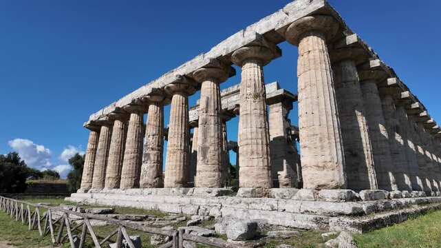 The majest archeological site of Paestum, in the Province of Salerno, Campania, Italy.