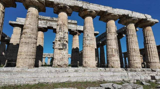 The majest archeological site of Paestum, in the Province of Salerno, Campania, Italy.