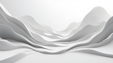 Obraz premium Fluid abstract sculpture with flowing shapes in white and gray tones