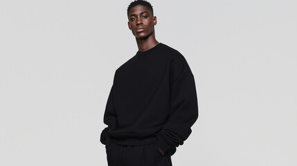 Man in Black Sweatshirt - Casual Fashion Portrait