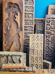 vintage wooden moulds for baking speculoos cookies