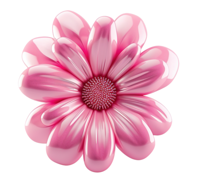 Elegant pink flower, top view, flat lay, on transparent background. Cut out design element for beauty, festive themes. Blossom. Mothers or Women's Day - Powered by Adobe