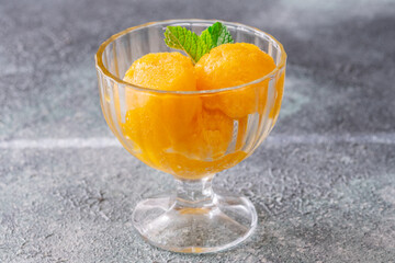 Mango sorbet bowl