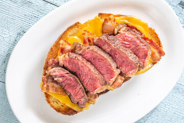 Bacon and steak bruschetta