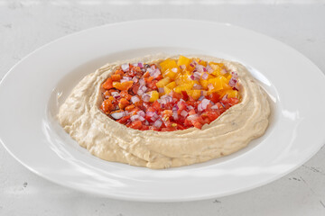 Portion of hummus