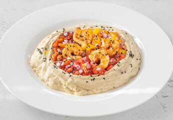 Portion of hummus