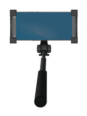 Selfie stick monopod. vector illustration