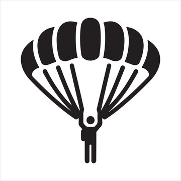 Skydiver in Action: Parachute Silhouette Vector Illustration