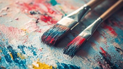 Obraz premium Artistic Brushes on Canvas