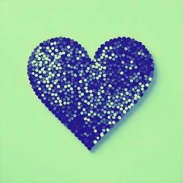 sequin heart love Valentine&rsquo;s Day green purple gift, glitter sparkling sparkle love disco love is love with copy space