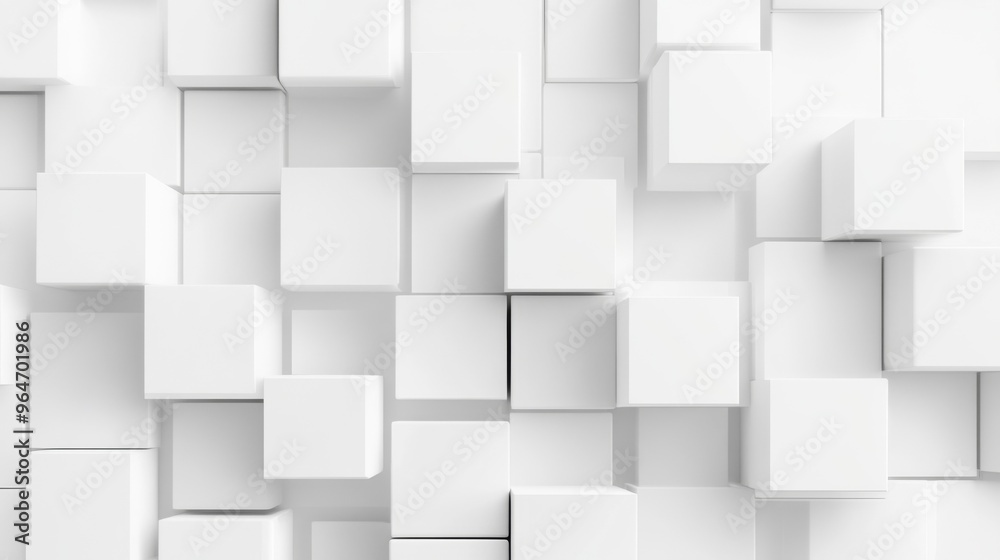 Wall mural abstract white cube background