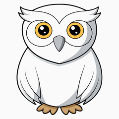White Owl Vector Art