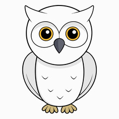 White Owl Vector Art