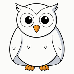 White Owl Vector Art