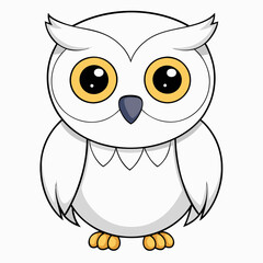 White Owl Vector Art