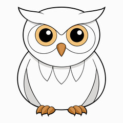 White Owl Vector Art