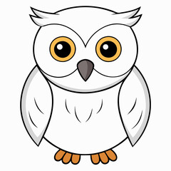 White Owl Vector Art
