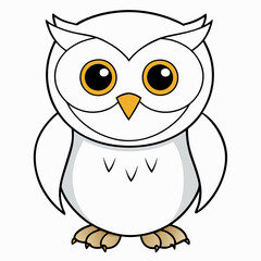 White Owl Vector Art