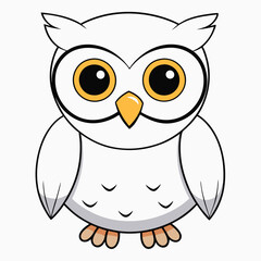 White Owl Vector Art