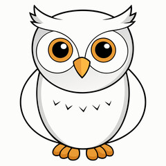 White Owl Vector Art