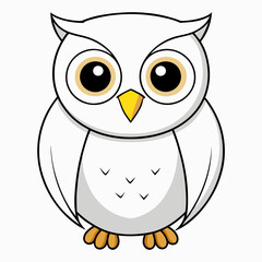 White Owl Vector Art