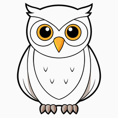 White Owl Vector Art