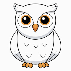 White Owl Vector Art