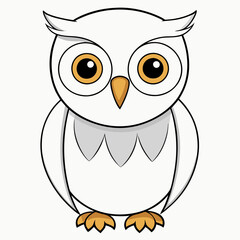 White Owl Vector Art