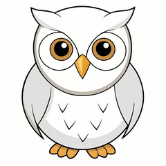 White Owl Vector Art