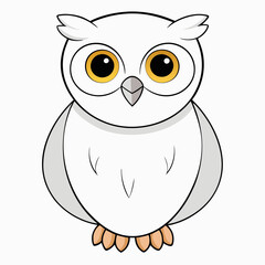 White Owl Vector Art