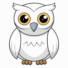 White Owl Vector Art
